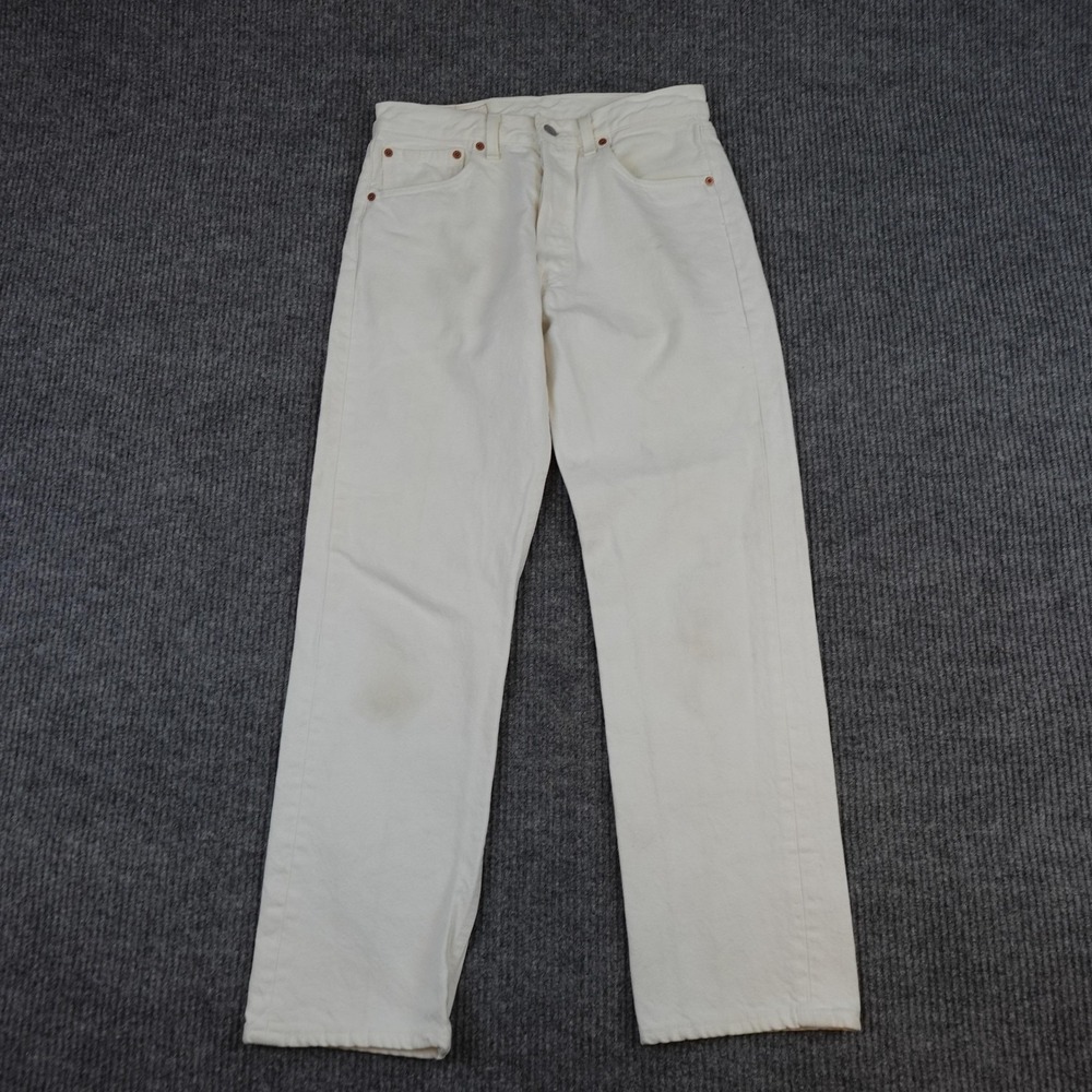 Vintage Levis 501 Jeans Mens 32x30 (30x29) White USA 90s Button Straight